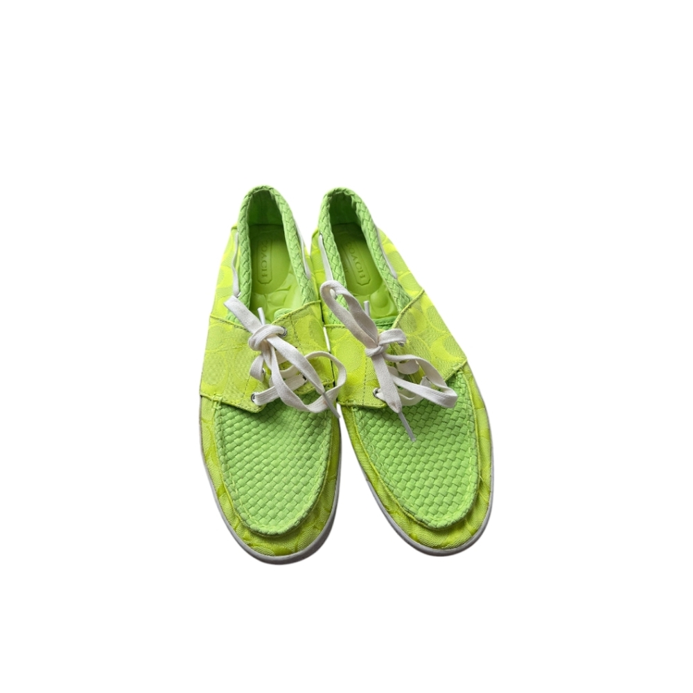 Coach Lime/Green slip on canvas